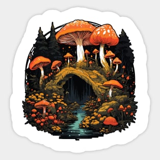 Vintage Mushroom Retro Mushroom Foragers Sticker